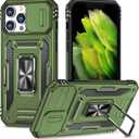 Case for iPhone 13 Pro Phone Case iPhone 13 Pro Case with Kickstand Ring Holder, with Camera Cover, with Magnetic Car Mount Function, for iPhone 13 Pro (Olive Green)