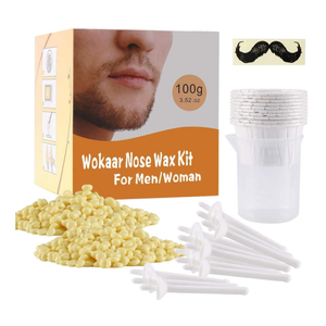 Wokaar Nose Wax Kit for Men & Women | 100g Wax, 30 Applicators (1520 Uses) | Painless Nasal & Ear Hair Removal | Fast 3Min Removal | Safe Hair Remover Kit for Nose & Ear Hair | Waxing Kit for Men