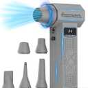 PECODE Compressed Air Duster - Rechargeable Electric Air Blower for Keyboard,Camera,PC Vents,Car Interiors & Home,Outdoor Dusting - 280,000 RPM,5 Nozzles,4 Speeds,Fast Charging(Gray)