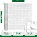 Hardware Cloth 1/2 Inch 48 x 100 ft 19 Hot - Dipped Galvanized After Welding. Ideal for Chicken, Rabbit, Snake Cages and Fencing, 1/2 inch 48" x 100 ft 19Ga