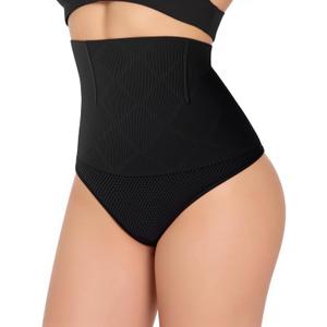 Tummy Control Thong Shapewear for Women High Waisted Seamless Shaping Thong Panties Body Shaper Underwear (Blue, XXL)