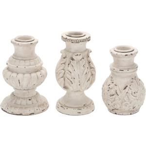NIKKY HOME Taper Candle Holders Set of 3, Vintage Candle Stand Decorative Resin Candlestick for Wedding Party Mantle Fireplace Dining Room Table Centerpieces Decor