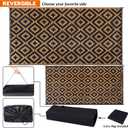 SAND MINE Reversible Mats, Plastic Straw Rug, Modern Area Rug, Large Floor Mat and Rug for Outdoors, RV, Patio, Backyard, Deck, Picnic, Beach, Trailer, Camping, Black & Brown, 9' x 18'