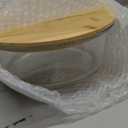 Homaisson Extra Large Glass Salad Bowl with Lid, 1300ml Round Glass Serving Bowl with Bamboo Lid, Microwave Safe, Dishwasher Safe, Airtight Sealing, Ideal for Fresh Salads and Desserts