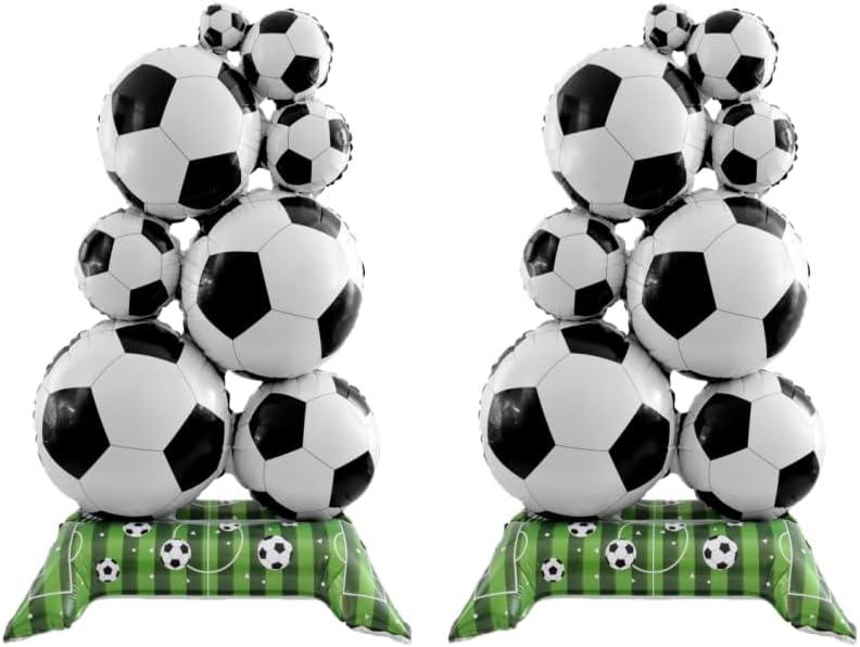 2 Pcs Extra-Large Standing Football Party Balloons, Soccer BalloonsRugby Party BalloonsPerfect for Birthdays, Tailgate Parties, Game Day Celebrations, and Sports Events Decorations (Soccer)