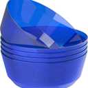 Hioasis 8 Pack Plastic Serving Bowls 128oz Clear Blue Plastic Bowls Heavy Duty Disposable Serving Bowls for Party Snack & Salad & Candy & Bar Buffet & Pool Party