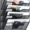 PAG Hanging Wall File Holder Mail Organizer Wall Mount Document Letter Rack, 5-Tier, Black