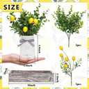Summer Lemon Mason Jars Centerpiece for Table, Wood Tray with 3 Painted Jars, Dining Coffee Table Centerpiece For Kitchen, Living Room, Spring & Summer Home Decor with Lemon