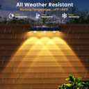 JOFIOS Solar Fence Lights Outdoor,1300mAh,Warm/Natural/Cool White,IP65 Waterproof,6 inch Fence Lights Solar Powered,Solar Lighting for Deck, Backyard, Railing(8Pack Black)
