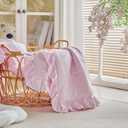 Ruffled Toddler Blanket Ruffle Comforter for Baby Toddler Girls, Soft Cozy Cute Quilted Blanket Breathable Microfiber Comfortable Down Alternative Small Size Quilt with Ruffle - 39"x 47" Pink