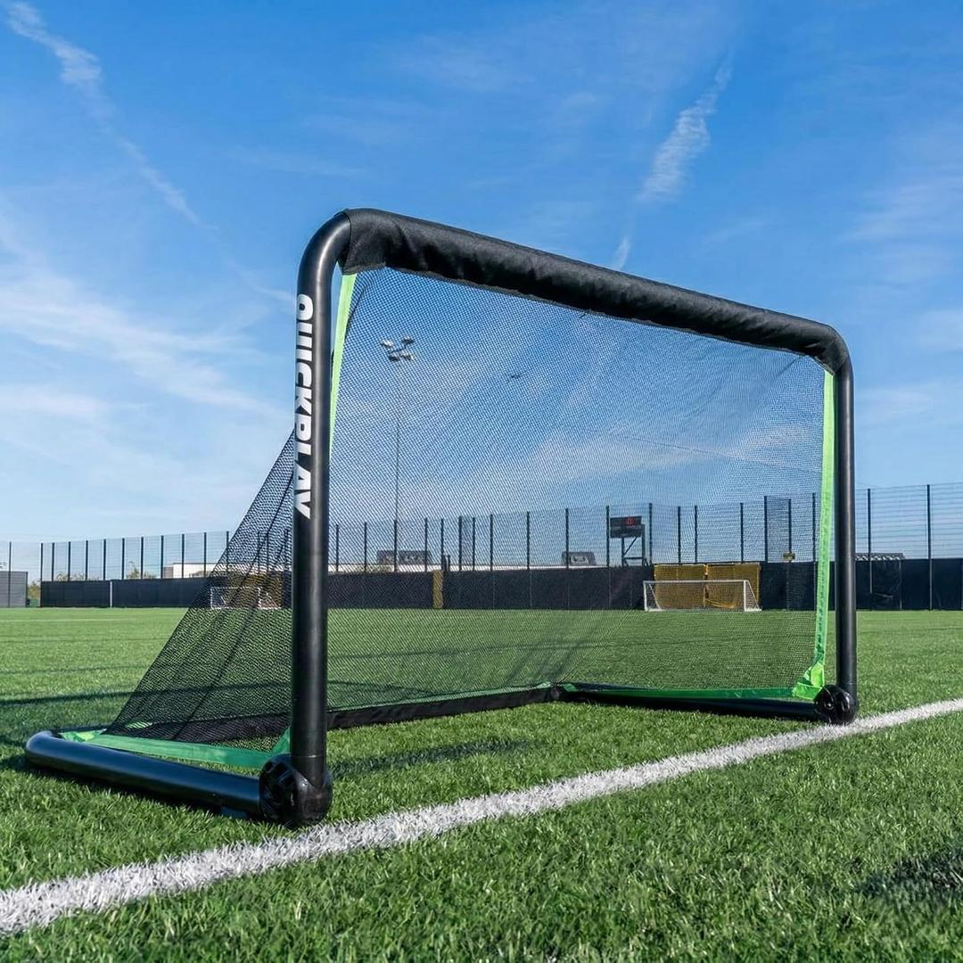 QuickPlay Rhino Folding Aluminum Soccer Goals for Coaching & Training 1-second fold-out setup, Pre-attached net, 50mm aluminum frame, Freestanding, Indoor, outdoor & grass, Small-sided games (4 x 2.5')