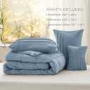 Bedsure Twin Comforter Set - 3 Pieces Pinch Pleat Bed Set, Light Blue Boho Bedding for All Season, 1 Soft Comforter, 1 Pillowcase, 1 Decorative Pillow