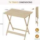 VECELO Folding Table, Modern Wood Portable Snack TV Trays, Easy to Clean & Assemble, for Living Room Bedroom Kitchen, Natural, 1 Pack