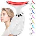Facial Massager Red-Light-Therapy-for-Face and Neck, Face  culpting Wand with 7 Color (White)