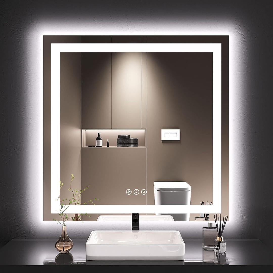 LOAAO 36"X36" LED Bathroom Mirror with Lights, UL Listed