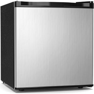 Antarctic Star 1.7 Cu.Ft Compact Refrigerator,Adjustable Thermostat,Removable Glass Shelf,Single Reversible Door Mini Fridge for Bedroom,Office,Dorm,Silver