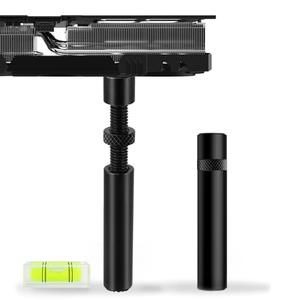 Graphics Card GPU Support Bracket: GPU Sag Bracket Video Card Stand GPU Holder Graphics Card Support with Rectangular Bubble Level Black (L 74-120mm)