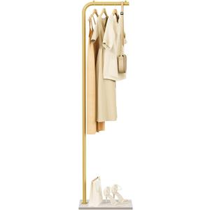 Metal Coat Rack Freestanding, Stable Clothing Rack with Rock Base, Coat Tree Suitable for Bedroom, Hallway, Office, 70.8 Inches High, Golden