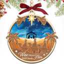 2 x HEXMOZ Nativity Scene Christmas Ornaments - Catholic Religious Gifts for Women, Men - Christian Ornaments for Christmas Tree, Nativity Decorations Festive Faith Ideas - Xmas Holiday Ornaments 2025