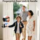 Philips Wi-Fi Smart Door Lock with Handle, Keyless Entry Door Lock, Fingerprint Door Knob, App Remote Control, Auto-Lock, Keypad Deadbolt with Lever for Front Door and Bedrooms, Security Easy Install