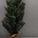 3FT Mini Christmas Tree,Tabletop Christmas Tree with Cloth Bag Base and Colorful LED Light, Snow Flocked Artificial Tree Christmas Decorative for Outdoor & Indoor 21.65"D x 21.65"W x 36"H