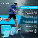 OK TAPE Synthetic Kinesiology Tape Prime, Breathable Sports Athletic Tape for Joint & Muscle Discomfort, Latex Free and Water Resistance, 1 Roll, 2in16.4ft-Blue