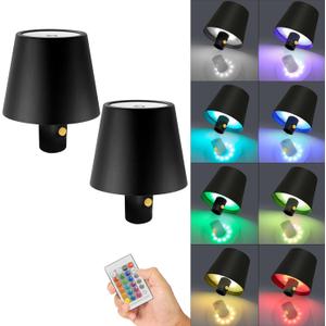 Wine Bottle Lights,2025 Upgraded Bottle Lamp,Rechargeable Wireless Bottle Light with Remote, RGBW Multicolor+3 Color Temperature Wine Battery Light for Bar, Bedside, Restaurant (Black, 2 Pack)