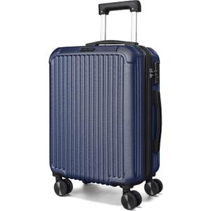 LIGHT FLIGHT 20 Inch Carry On Luggage 22x14x9 Airline Approved, Dark Blue