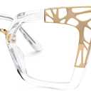 VOOGLAM Square Blue Light Glasses for Women Anti UV Eyestrain Dry Eyes Computer Phone TV Eyewear