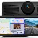 Wireless Portable with Apple CarPlay Screen,8.1" Touch Screen Car Stereo with 2K Dash Cam/Car Play & Android Auto,1080P Backup Camera,GPS Navigation,Voice Control,Loop Recording,with Mirror Link (Black)