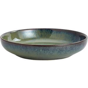 Transmutation Glaze Serving Pasta Bowl,10 inch Ceramic Wide Salad Bowls,50 Ounce Large Big Fruit Bowl for Kitchen, Microwave Oven Dishwasher Safe (Green)