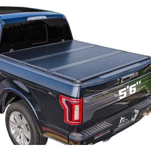 Hard Folding Truck Bed Tonneau Cover Compatible with Toyota Tundra 2014-2021 5.5 ft Short Box, Tri Fold Style