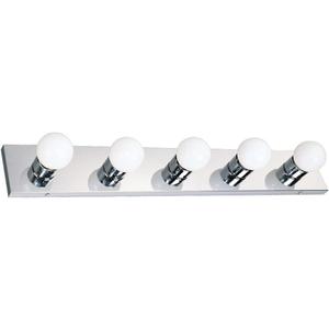 Design House 509653 5-Light Vanity Strip Light Contemporary Dimmable for Bathroom, Bedroom, Makeup Vanity, Polished Chrome