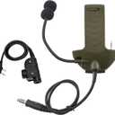 Boom Microphone/Ken 2 Pin PTT Kit Compatible with Walker's Razor Slim Earmuffs,Covert Ear Defender to Communicated Earmuff (FG)