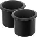 GYBest 2 Pcs Plastic Black Cup Holder, Recliner-Handles Replacement Cup Holder Insert for Sofa Boat Couch Recliner Poker Table (Bottom: 3.54", Top: 4.17", Height: 3.94") (Large)