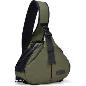 CADeN Camera Bag Sling Backpack Camera Case Waterproof with Rain Cover Tripod Holder, Compatible for DSLR/SLR Mirrorless Cameras (Canon Nikon Sony Pentax) and Accessories Green (Small)