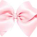 Wee Ones Girls' French Satin Hair Bow with a Knot Wrap Center, No-Slip Hair Clip, Handmade