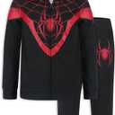 Marvel Spider-Man, Miles Morales, & Venom Boys Zip Up Hooded Sweatshirt and Pants Set for Toddlers and Big Kids  Black/Red (12)