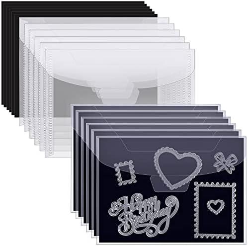 100 Pcs Stamp and Die Storage Bag Bulk and Rubber Magnetic Sheets Clear Pockets Stamp Stencil Envelope Case 5 x 7 Magnetic Sheets Dies Storage for Card Making, Die Cutting, DIY Scrapbooking