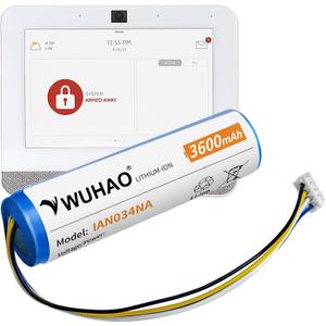 WUHAO IAN034NA Battery for IQ Panel 4 Battery Upgraded 3600mAh for Qolsys IQ Panel 4 IQP4001 IQP4003 IQP4006 IQP4002BLK IQP4004BLK IQP4005BLK IQP4006BLK Replacement 3.7V