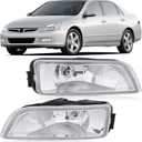 Nilight Fog Lights Assembly Compatible with 2003 2004 2005 2006 2007 Honda Accord 4Door Sedan 2004-2008 Acura TL w/H11 12V 55W Bulbs Clear Lens Driver and Passenger Side