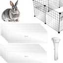 12 Pcs Clear Pet Cage Guard 14"x4.5" with Zip Ties, Flexible Scatter & Urine Barrier for Rabbit Guinea Pig Hamster C&C Wire Playpen