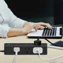 Power Strips with Surge Protection, Extension Cord with Multiple Outlets (9 AC +4 USB), 1250W/10A, Black Power Strip USB for Home Dorm Travel Office