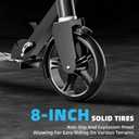 Scooters for Kids 8-12, Teens & Adults - Lightweight, Foldable, 8-Inch Big Wheels, Hand Brake & Bell, 4 Adjustable Height Levels, 240 lbs Max Load, Perfect for School, Campus and Park Rides