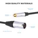 2Pack 1Ft RCA Female to 3Pin XLR Male Audio Cable;Balance XLR Male to RCA Female Unbalanced,Mixer, Power Amplifier, Audio Player Cable