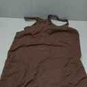 Women Sleeveless Athletic Dress Mini Dress Spaghetti Strap Sundress with Shorts (Medium, Coffee)
