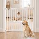 DUMOS 30-40.5" Baby Gate for Stairs & Doorways, Auto Close, White