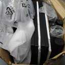 LAATOOREE Nightstands Set of 2, Small Side Table, Bedside Table with Fluted Door, Solid Wood Feet; Modern MidCentury End Table for Bedroom, Small Space (Black)