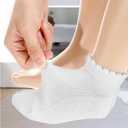 6 Pack Girls White Socks White Socks With Ruffles Kids Ruffles Sock Girls School Uniform Kids Cotton Crew Ankle Cute Frilly Dress Sock 6-8Years (White)