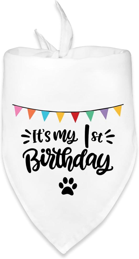 Dog First Birthday Bandana Decorations Outfit It's My 1st Birthday Pet Dog Bandana Scarf Birthday Party Decorations Supplies Gifts for Dogs